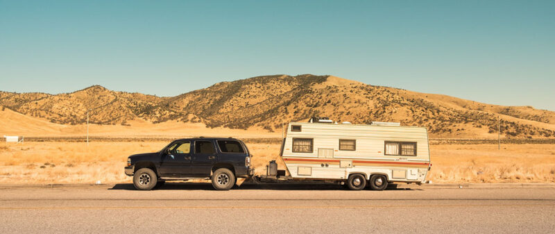 travel trailer on hitch