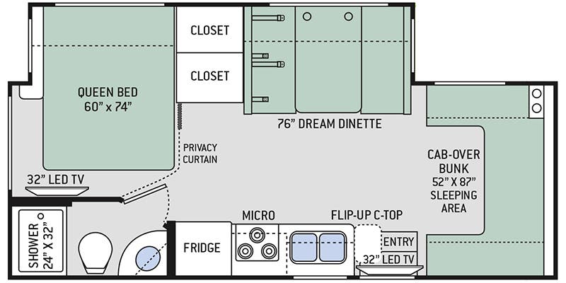 2018_ThorMotorCoach_FreedomElite_24FE floor plan freedom elite