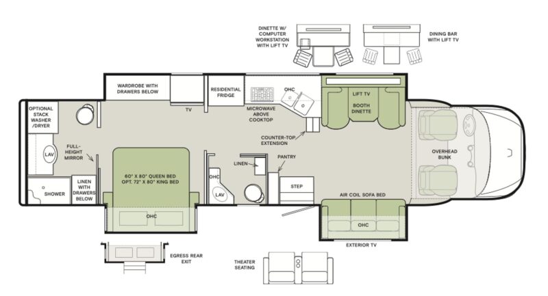 Houston RV Rental Molly Floorplan