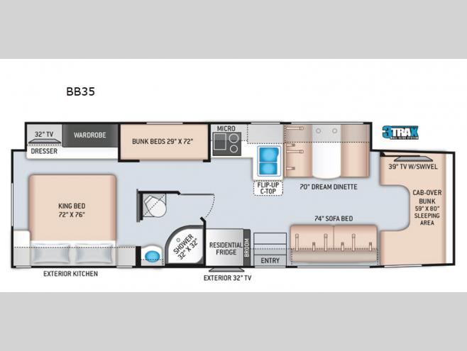 Houston RV Rental Molly Floorplan